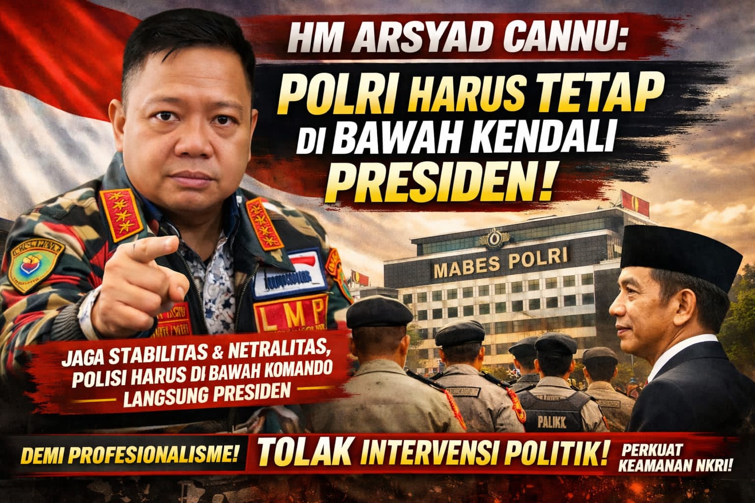 Ketua Umum Laskar Merah Putih Tegaskan Dukungan: Polri Harus Tetap di Bawah Kendali Langsung Presiden