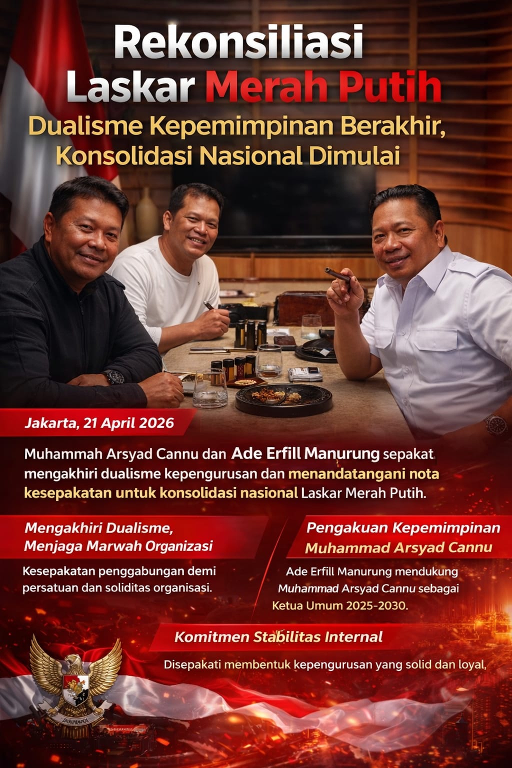 Rekonsiliasi Laskar Merah Putih: Dualisme Kepemimpinan Berakhir, Konsolidasi Nasional Dimulai